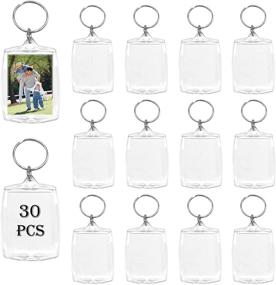 img 4 attached to Customizable Acrylic Picture Keychains - Personalized Keyrings