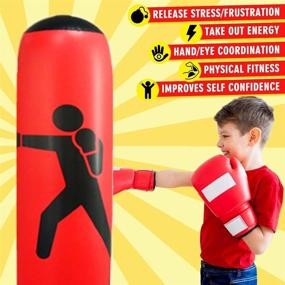 img 3 attached to 🥊 EQARD Inflatable Kids Punching Bag 62 Inch: Ultimate Free Standing Boxing Bag for Quick Bounce-Back - Ideal for Practicing Karate, Taekwondo, and MMA