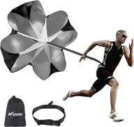 🏃 kuyou speed training resistance parachute umbrella - 56 inch running chute for explosive power training & fitness (black) логотип