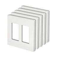 💡 [5 pack] bestten screwless wall plate, uswp4 white series, 2-gang outlet cover, h4.69” x w4.73”, for light switch, dimmer, usb, gfci, receptacle logo