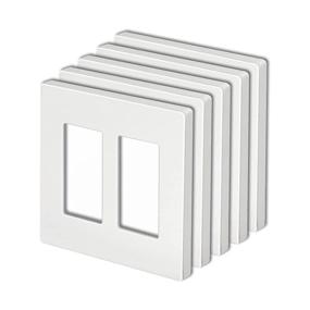 img 4 attached to 💡 [5 Pack] BESTTEN Screwless Wall Plate, USWP4 White Series, 2-Gang Outlet Cover, H4.69” x W4.73”, for Light Switch, Dimmer, USB, GFCI, Receptacle