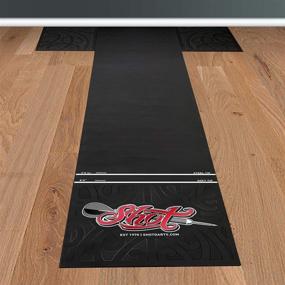 img 1 attached to 🎯 Shot! Darts Professional T Dart Mat: Ultimate Dart Points and Flooring Protector for Pro Players - Heavy Duty and Extra Large (9ft 8" x 2ft 0")