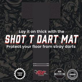 img 3 attached to 🎯 Shot! Darts Professional T Dart Mat: Ultimate Dart Points and Flooring Protector for Pro Players - Heavy Duty and Extra Large (9ft 8" x 2ft 0")