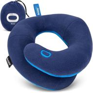 bcozzy kids neck pillow for car & airplane: perfect travel essential for toddler boys & girls (3-7 years) - soft, washable, navy logo