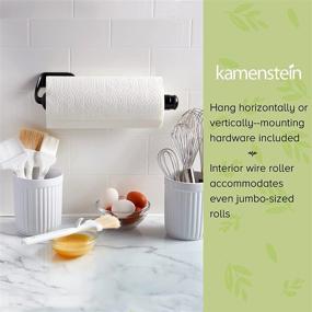 img 1 attached to 🧻 Efficient Wall Mount Paper Towel Holder - Kamenstein Perfect Tear, 14-Inch, Black, Rounded Finial