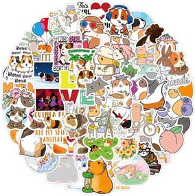 img 4 attached to 50Pcs Guinea Pig Stickers Vinyl Waterproof Cavy Stickers For Laptop