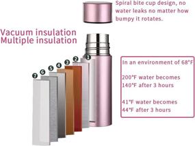 img 1 attached to 🍼 Cute Thermos Water Bottle - 5 Oz Mini Insulated Stainless Steel Bottle - Pink - Keeps Cold for 12 Hours, Hot for 6 Hours - Perfect for Purse or Kids Lunch Bag