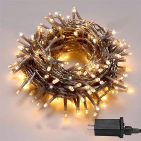 img 4 attached to 🎄 66FT 200LED Warm White Christmas String Lights - Seasonal Buddy for Outdoor and Indoor Use (UL Certified, IP44 Waterproof), Plug in Fairy Lights for Christmas Tree Decor with 8 Lighting Modes