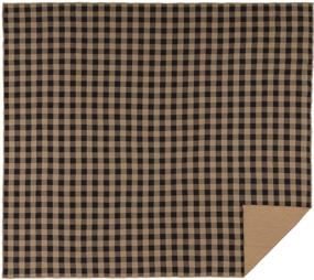 img 3 attached to 🛏️ VHC Brands Black Check Queen Quilt Coverlet: 90Wx90L Country Rustic Design in Black and Tan