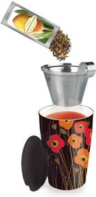 img 1 attached to Tea Forte Kati Cup Poppy Fields: Ceramic Tea Infuser Cup with Basket and Lid for Steeping Loose Leaf Tea, Enhanced SEO