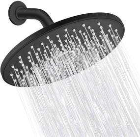 img 4 attached to 🚿 High Pressure Rain Shower Head - VMASSTONE 9-Inch - Tool-Free Installation - Large Spray Surface - 200 Nozzles - Delicate and Relaxing Shower Experience - EM-001 Matte Black/Black