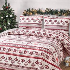 img 3 attached to Christmas Reversible Bedspread Lightweight Comforter Bedding