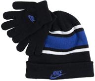 🧢 nike futura foldover beanie & glove 2 piece set for boys logo