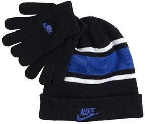 img 1 attached to 🧢 Nike Futura Foldover Beanie & Glove 2 Piece Set for Boys