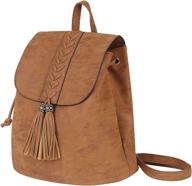 🎒 stylish lady backpack purse: chic casual rucksack with tassel detail for women's bohemian travel logo