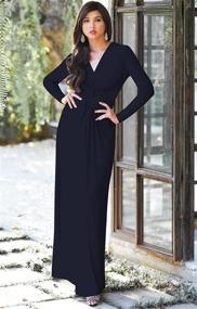 img 1 attached to 👗 Stylish and Versatile: Long Sleeve Semi Formal Fall Winter Flowy Gown Maxi Dresses for Women by KOH KOH