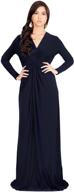 👗 stylish and versatile: long sleeve semi formal fall winter flowy gown maxi dresses for women by koh koh logo