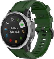 🌿 bossblue garmin fenix 6s bands: premium silicone replacement for fenix 6s/fenix 5s smartwatches (arm green) логотип