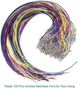 img 3 attached to Selizo 100Pcs Multicolor Necklace Cord String with Clasp Bulk for Jewelry Making and Bracelet