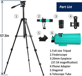 img 2 attached to Sarblue Maksutov-Cassegrain Telescope: Mak60 750x60mm, Compact & Portable for Travel, Beginner Astronomy Telescope with Tripod Finderscope and Phone Adapter – Ideal Telescopes for Kids & Adults
