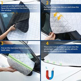img 2 attached to SOTOGASUKI Windshield SunShades Cover Snow Ice Frost Cover For Car Freeze Protector Winter Waterproof Wind-Proof Summer Auto Sun Shade All Weather Fits Most Cars (Sliver-2)