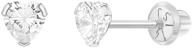 🏻 delicate 14k white gold heart stud earrings for babies, toddlers & infants – secure screw backs for safety and style logo