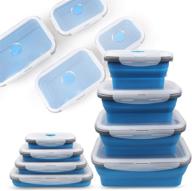 🥡 convenient collapsible silicone food storage containers - 4 pack set | bento lunch boxes | easy cleaning | bpa free | microwave & dishwasher safe логотип