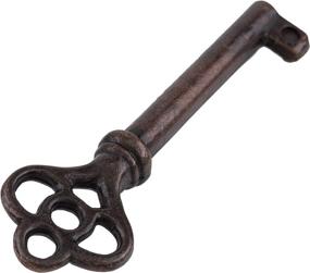 img 3 attached to 🔑 Antique Copper Plated Hollow Barrel Skeleton Key for Cabinet Doors, Dresser Drawers, and Grandfather Clocks - Ideal for Antique, Vintage, and Old Furniture - KY-14AC