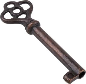 img 2 attached to 🔑 Antique Copper Plated Hollow Barrel Skeleton Key for Cabinet Doors, Dresser Drawers, and Grandfather Clocks - Ideal for Antique, Vintage, and Old Furniture - KY-14AC