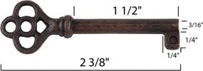 img 1 attached to 🔑 Antique Copper Plated Hollow Barrel Skeleton Key for Cabinet Doors, Dresser Drawers, and Grandfather Clocks - Ideal for Antique, Vintage, and Old Furniture - KY-14AC