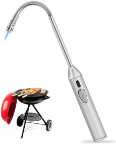 img 4 attached to 🔥 Butane Lighter - Adjustable Fire Jet Torch Windproof Refillable Flexible Long Lighter for Grill BBQs Camping Fireplace - 16.53 Inches - Butane Gas Not Included