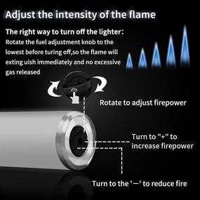 img 1 attached to 🔥 Butane Lighter - Adjustable Fire Jet Torch Windproof Refillable Flexible Long Lighter for Grill BBQs Camping Fireplace - 16.53 Inches - Butane Gas Not Included