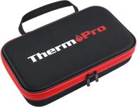 🧳 thermopro tp99 hard carrying case for tp-20, tp-08s, tp-07 wireless remote digital cooking food meat thermometer - shockproof waterproof black travel protective case for better storage and organization logo