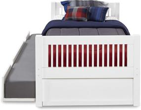 img 2 attached to 🛏️ Stylish White Twin Trundle Bed: Camaflexi Mission Style Solid Wood Platform