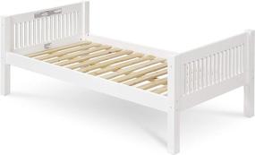 img 1 attached to 🛏️ Stylish White Twin Trundle Bed: Camaflexi Mission Style Solid Wood Platform