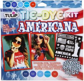 img 4 attached to Explore Vibrant Tie-Dye Creativity with the Tulip One-Step Tie-Dye Kit Americana Tie Dye, Featuring 5 Trendy Colors!
