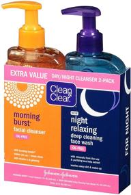 img 1 attached to 🌙 Clean & Clear 2-Pack Citrus Morning Burst and Relaxing Night Facial Cleanser with Vitamin C, Cucumber, Sea Minerals, Oil-Free & Hypoallergenic Face Wash