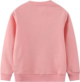 img 3 attached to Cotton Long Sleeve Crewneck Little Girl Sweatshirts - Graphic Pullover Fleece Casual Playwear Top Outfit Sweat Shirts