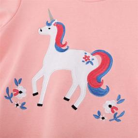 img 2 attached to Cotton Long Sleeve Crewneck Little Girl Sweatshirts - Graphic Pullover Fleece Casual Playwear Top Outfit Sweat Shirts