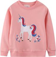 cotton long sleeve crewneck little girl sweatshirts - graphic pullover fleece casual playwear top outfit sweat shirts logo