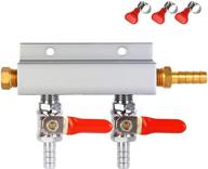 🍻 ferroday 2 way gas manifold with integrated check valves and shut off - perfect co2 distributor for home brewers logo