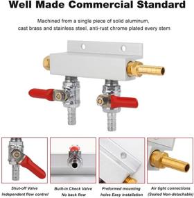 img 1 attached to 🍻 FERRODAY 2 Way Gas Manifold with Integrated Check Valves and Shut Off - Perfect CO2 Distributor for Home Brewers