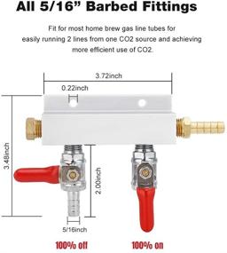 img 2 attached to 🍻 FERRODAY 2 Way Gas Manifold with Integrated Check Valves and Shut Off - Perfect CO2 Distributor for Home Brewers