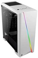 cylon white rgb mid tower computer case: illuminated performance and style logo