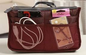 img 1 attached to 👜 Women Travel Insert Handbag Organizer Purse - Large Liner Tidy Bag in Wine