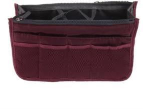 img 4 attached to 👜 Women Travel Insert Handbag Organizer Purse - Large Liner Tidy Bag in Wine
