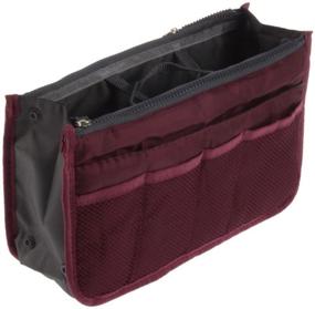 img 3 attached to 👜 Women Travel Insert Handbag Organizer Purse - Large Liner Tidy Bag in Wine