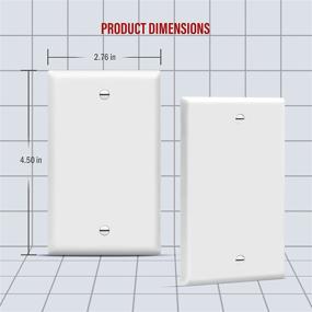 img 3 attached to 🔳 ENERLITES Blank Cover Wall Plate, Glossy Finish, Standard Size 1-Gang 4.50" x 2.76", Polycarbonate Thermoplastic, Model 8801-W, Color: White