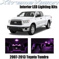 xtremevision внутренняя led для toyota tundra 2007-2013 (14 штук) розовый комплект внутренней led с инструментом для установки. логотип