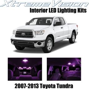 img 4 attached to Xtremevision Внутренняя LED для Toyota Tundra 2007-2013 (14 штук) Розовый комплект внутренней LED с инструментом для установки.